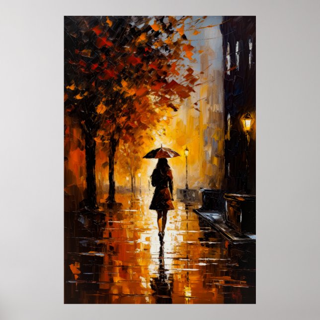 Rainy Nights, City Lights: A Beautiful Woman's J.. Poster (Front)
