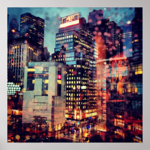Rainy NYC poster