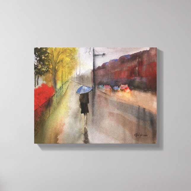 RAINY PARIS WATERCOLOR CANVAS PRINT (Front)