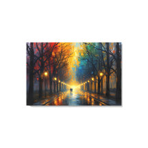 Rainy Park Walk Canvas Art | Home Wall Art
