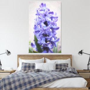 Rainy Purple Hyacinth Wrapped Canvas