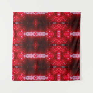 Rainy Red Petunia Ikat Tapestry