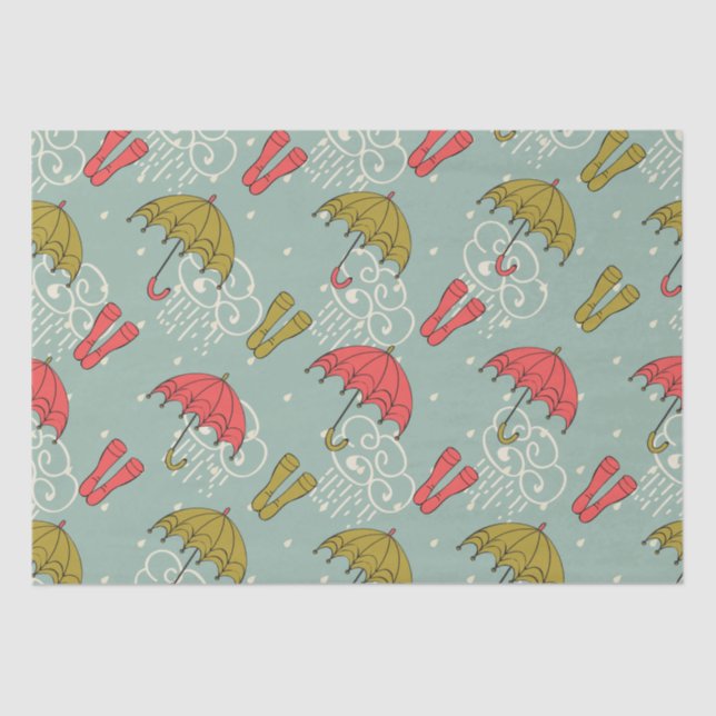 Rainy Season Umbrella Design Tissue Paper (Front)
