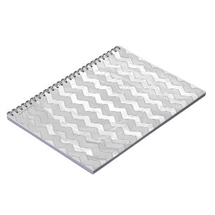 Rainy Sky Gray Chevron Pattern Notebook