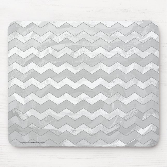 Rainy Sky Grey Chevron Pattern Mouse Mat (Front)