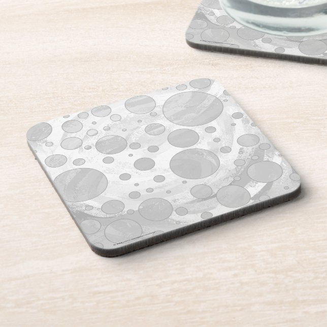 Rainy Sky Grey Polka Dots Coaster (Left Side)