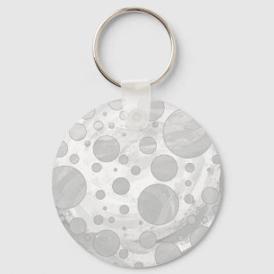 Rainy Sky Grey Polka Dots Key Ring