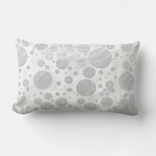 Rainy Sky Grey Polka Dots Lumbar Cushion