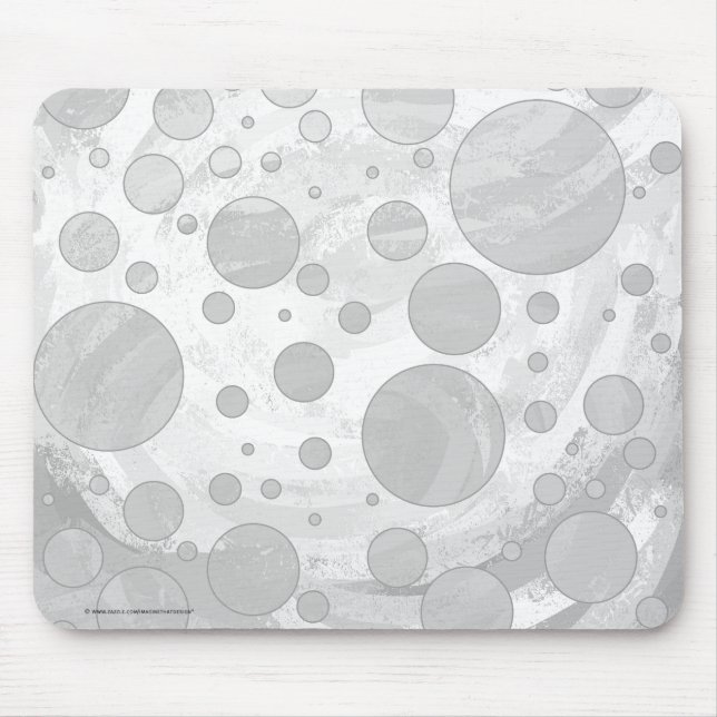 Rainy Sky Grey Polka Dots Mouse Mat (Front)