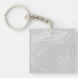 Rainy Sky Grey Swirl Key Ring