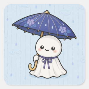 Rainy Teru Teru Bozu Square Sticker
