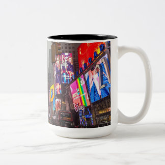 Rainy Times Square Two-Tone Coffee Mug