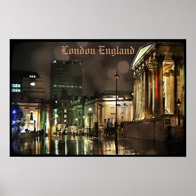 Rainy Trafalgar Square Poster (Front)