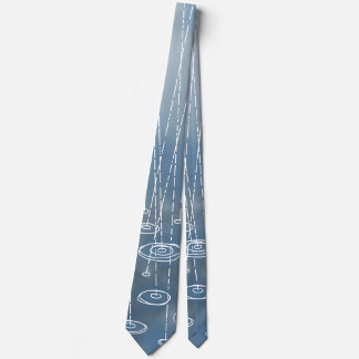 Rainy Weather Blue Art Tie
