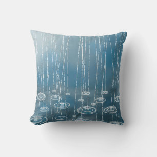 Rainy Weather Blue Cushion