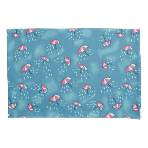 Rainy Weather Funny Umbrellas Pillowcase