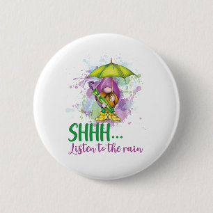 Rainy Weather Gnome 6 Cm Round Badge