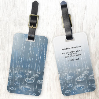 Rainy Weather Personalised Luggage Tag