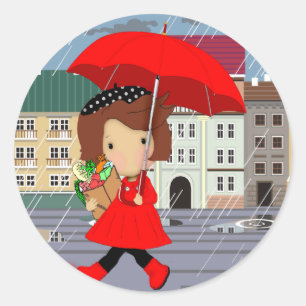 RainyDayGirl_kat Classic Round Sticker