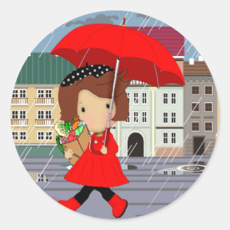 RainyDayGirl_kat Classic Round Sticker