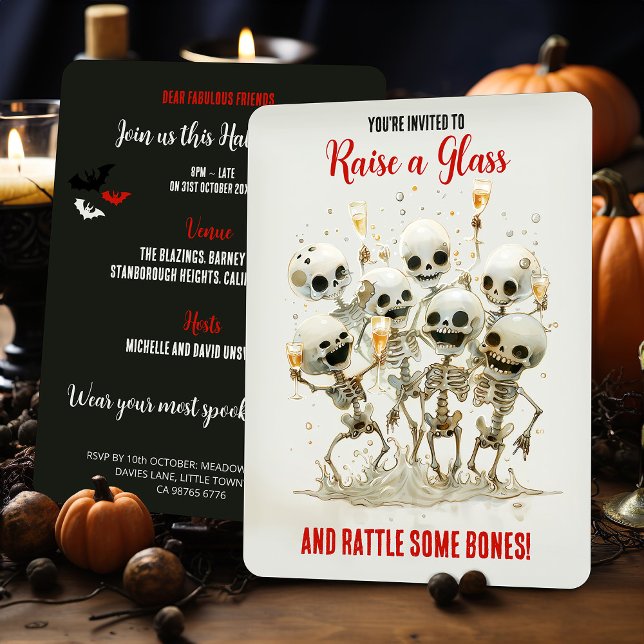 Raise a Glass, Rattle Some Bones! Halloween Invitation (Creator Uploaded)