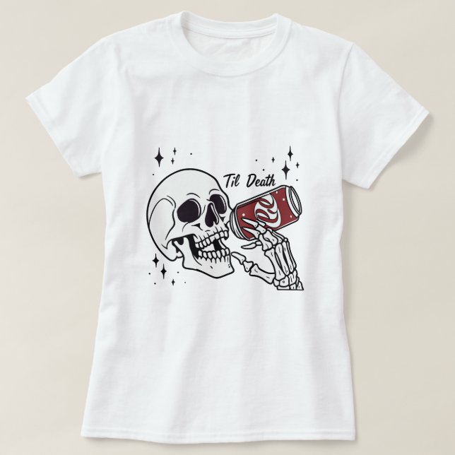 Raise a glass to the afterlife with this bold and  T-Shirt (Design Front)