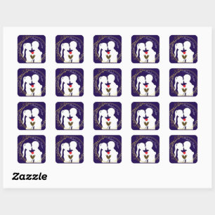 Raise a Toast to the Happy Couple Elegance    Square Sticker