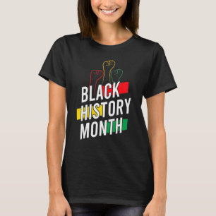 Raise African Proud Fist Hand Black Month History T-Shirt