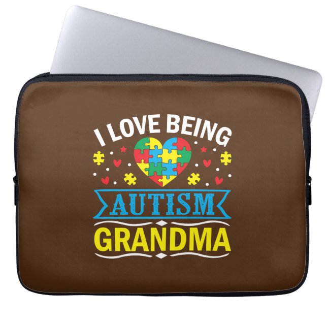 raise awareness about autism, Proud autism grandma Laptop Sleeve (Front)