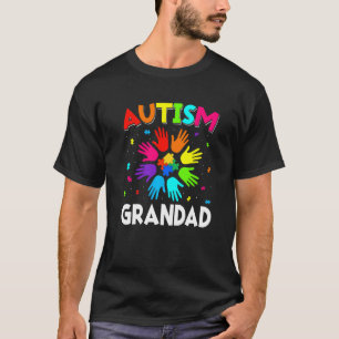 Raise Hand Autism Awareness Grandad Family Support T-Shirt