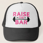 Raise the Bar funny fitness gym saying hat pink<br><div class="desc">Raise the Bar funny fitness gym saying hat pink</div>