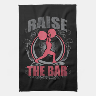 Raise The Bar - Women's Weightlifting Motivational Tea Towel