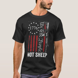 Raise Wolves Not Sheep  Pro Guns Ar15 Usa Flag (On T-Shirt