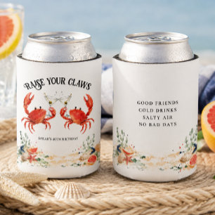Raise Your Claws Coastal Birthday Can Cooler
