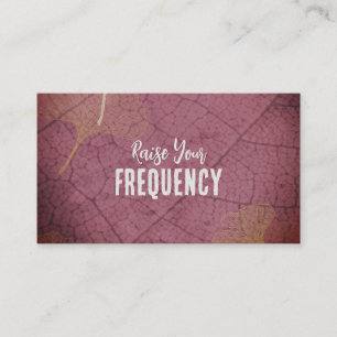 Raise Your Frequency Quote on Ginkgo Leaves Business Card