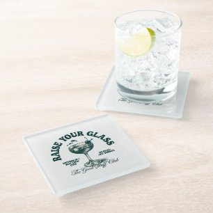 Raise Your Glass Vintage Cocktail Club Design Coaster