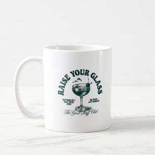Raise Your Glass Vintage Cocktail Club Design Coffee Mug