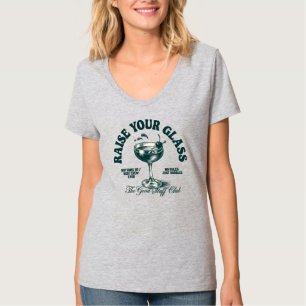 Raise Your Glass Vintage Cocktail Club Design T-Shirt