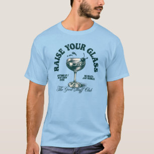 Raise Your Glass Vintage Cocktail Club Design T-Shirt