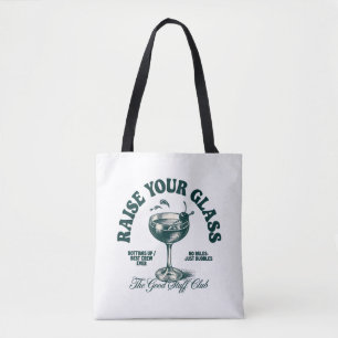 Raise Your Glass Vintage Cocktail Club Design Tote Bag