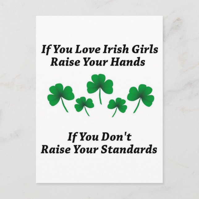 Raise Your Hands For Irish Girls Postcard (Front)