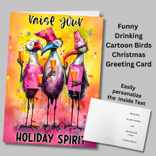 Raise Your Holiday Spirit Funny Christmas Greeting Card