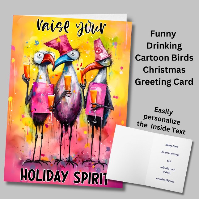 Raise Your Holiday Spirit Funny Christmas Greeting Card (Creator Uploaded)