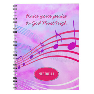 RAISE YOUR PRAISE Music Staves Personalized Notebook
