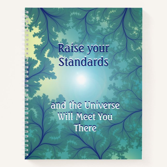 Raise Your Standards Affirmation Inspiration Quote Notebook (Front)