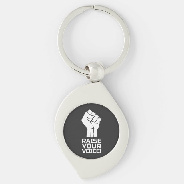 Raise Your Voice 1 W Key Ring (Front)