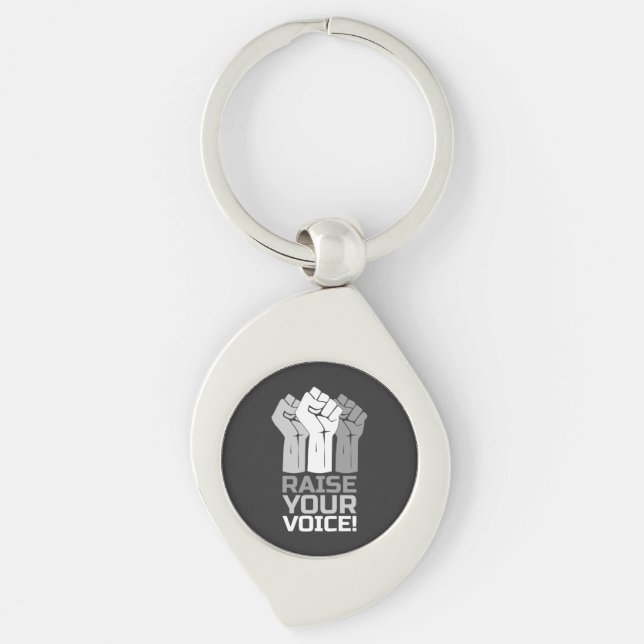 Raise Your Voice 3 W Key Ring (Front)