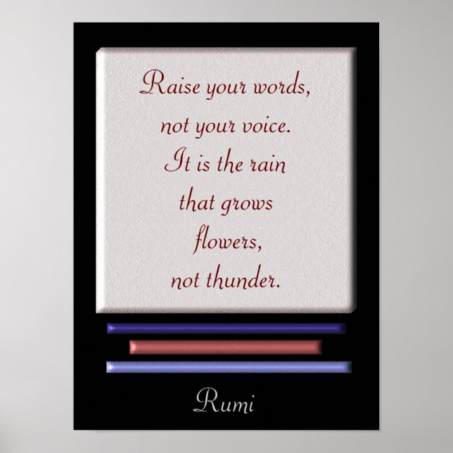 Raise your words -- art print - Rumi quote (Front)