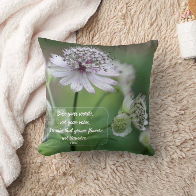 Raise Your Words Rumi Inspirational Quote  Cushion (Blanket)