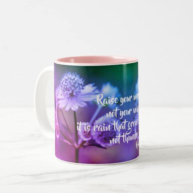 Raise Your Words Rumi Inspirational Quote  Two-Tone Coffee Mug (Front Left)